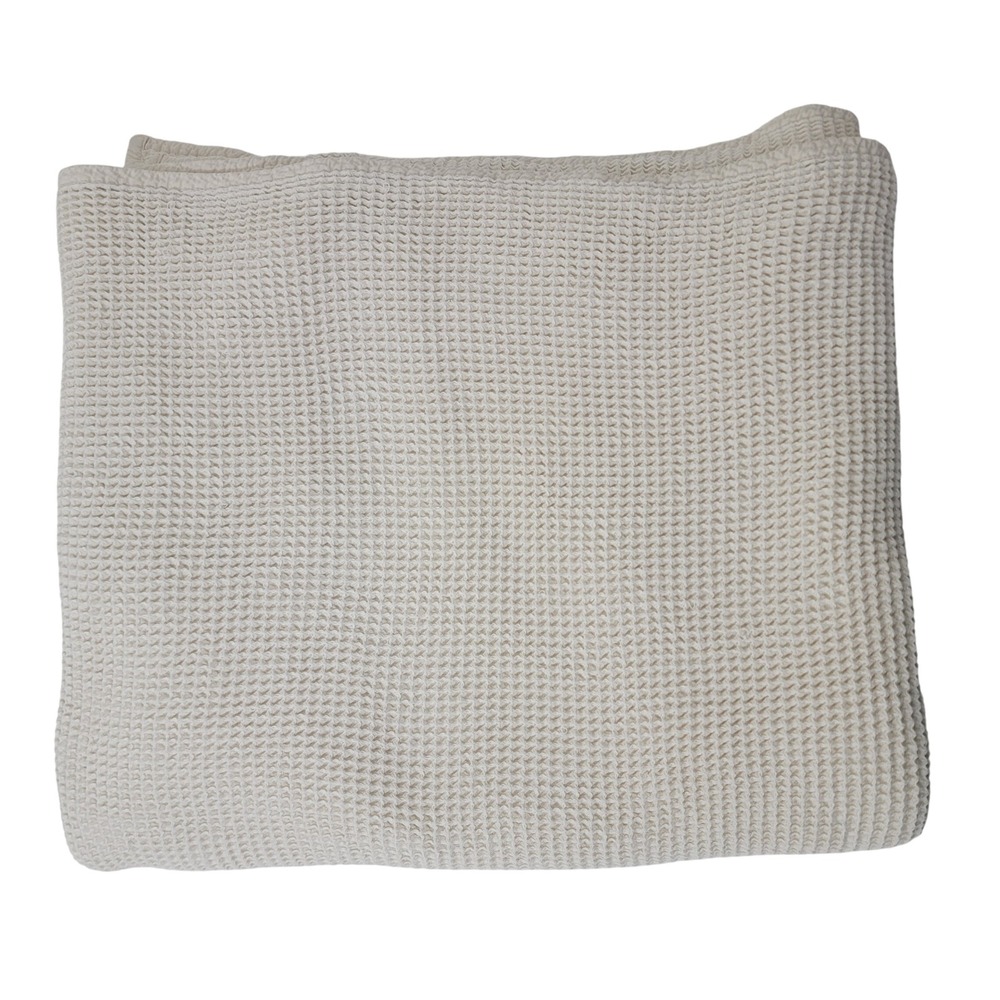 Boll & Branch Waffle Bed Blanket King Cal King 100% Organic Cotton Natural